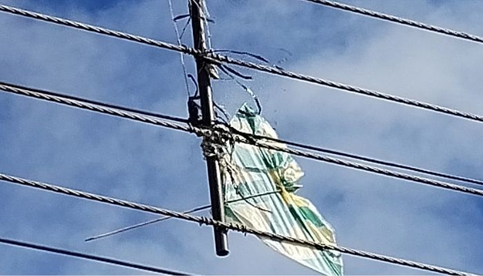 Foto: Copel Proibido por lei no Paraná, cerol de pipas corta linhas de energia e põe vidas em risco